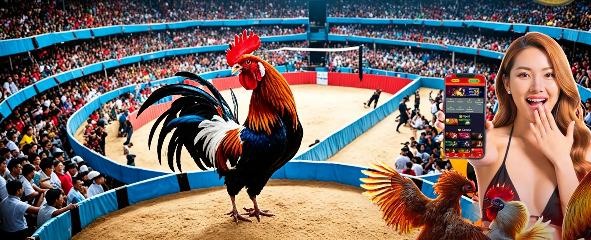 Dynamic sports betting action in a stadium with 777plus branding